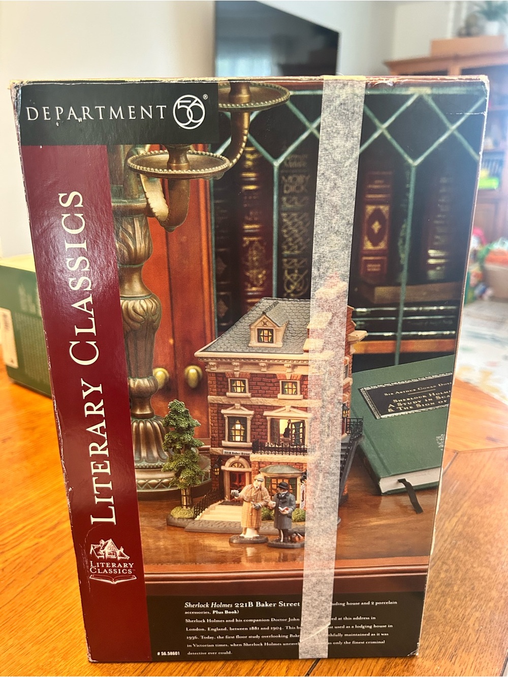 Department 56 literary classics Sherlock Holmes 221b Baker st new in box w/book